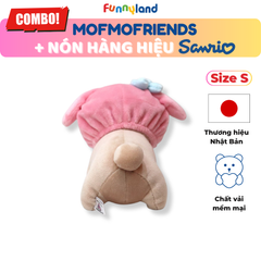 Chú Gấu Bear Size S đội nón My Melody - Thú Bông Mofmo Friends x Nón Hàng Hiệu Sanrio