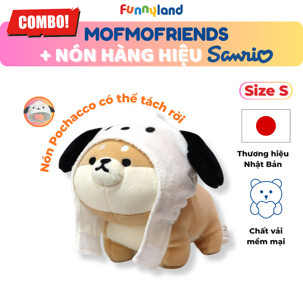 Thú bông MofmoFriends S With Cap - Pochacco