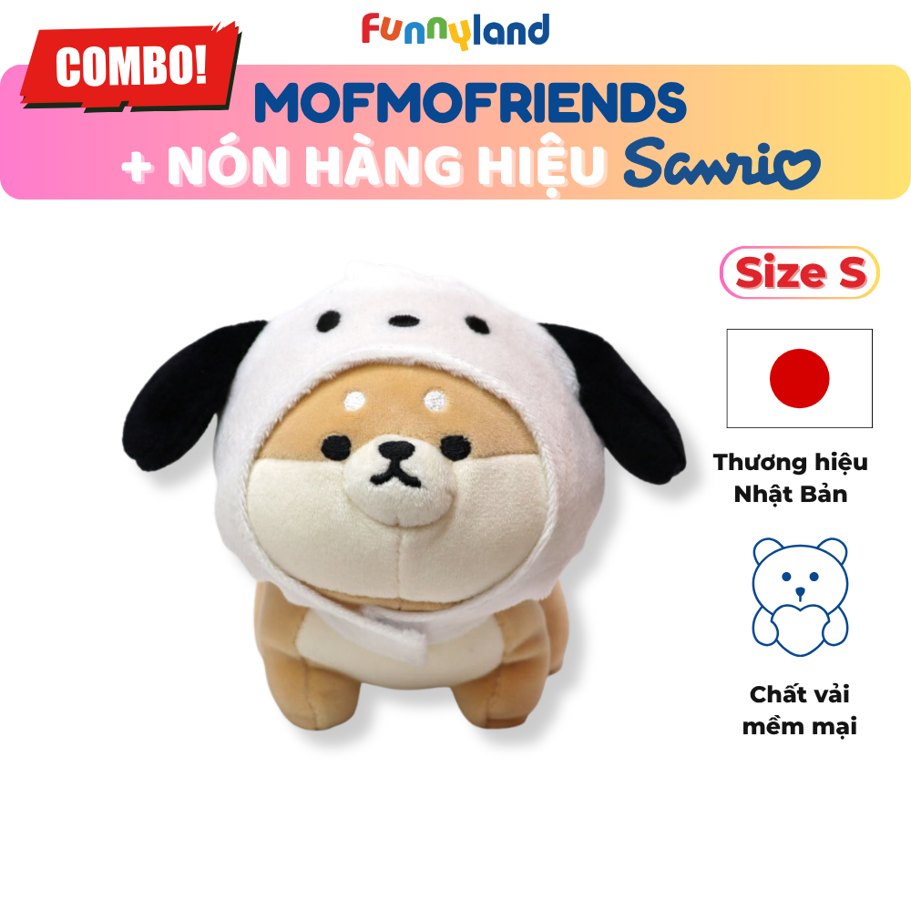 Chú Chó Shiba Inu Size S đội nón Pochacco - Thú Bông Mofmo Friends x Nón Hàng Hiệu Sanrio