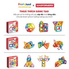 Đồ chơi xếp hình nam châm Hàn Quốc Magformers Bộ mở rộng 14 mảnh