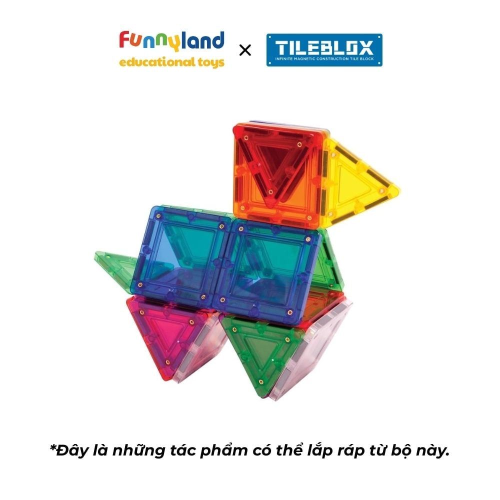 Đồ chơi xếp hình nam châm Hàn Quốc TILEBLOX Rainbow 20pc