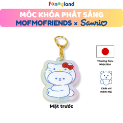 Chú Chó Bichon Frise đội nón Hello Kitty - Móc Khóa Phát Sáng