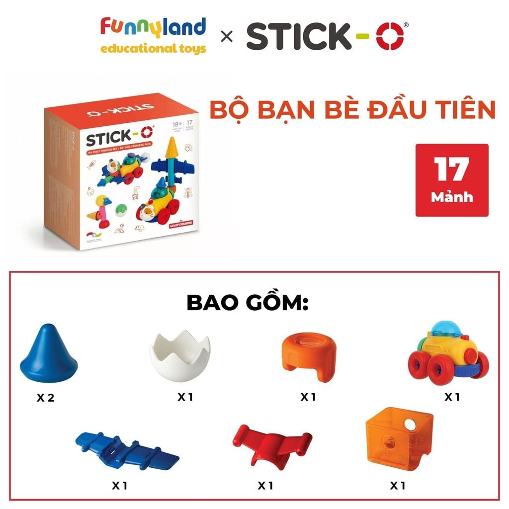 Stick-O - Bộ người bạn đầu tiên (17 chi tiết) Stick-O