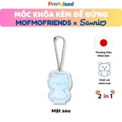 Chú Chó Bichon Frise đội nón Hello Kitty - Móc khóa kèm đế đứng 2 trong 1