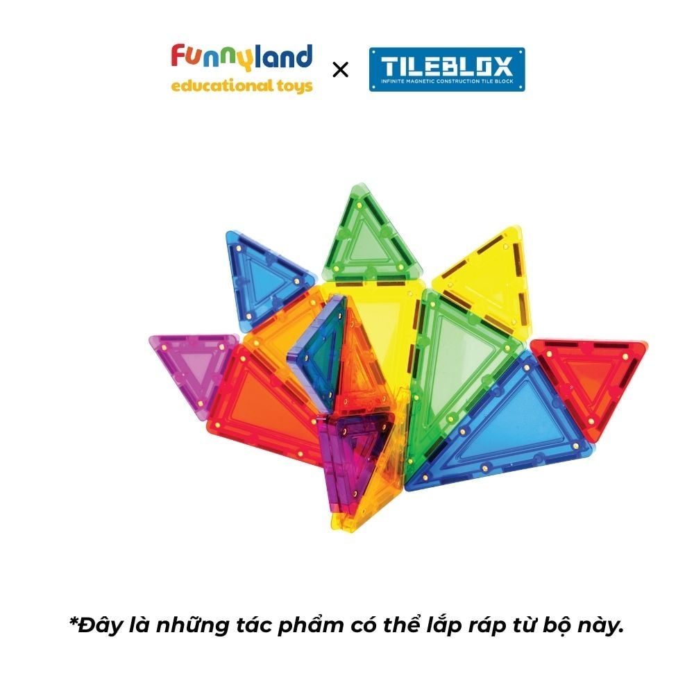 Đồ chơi xếp hình nam châm Hàn Quốc TILEBLOX Rainbow 60 mảnh