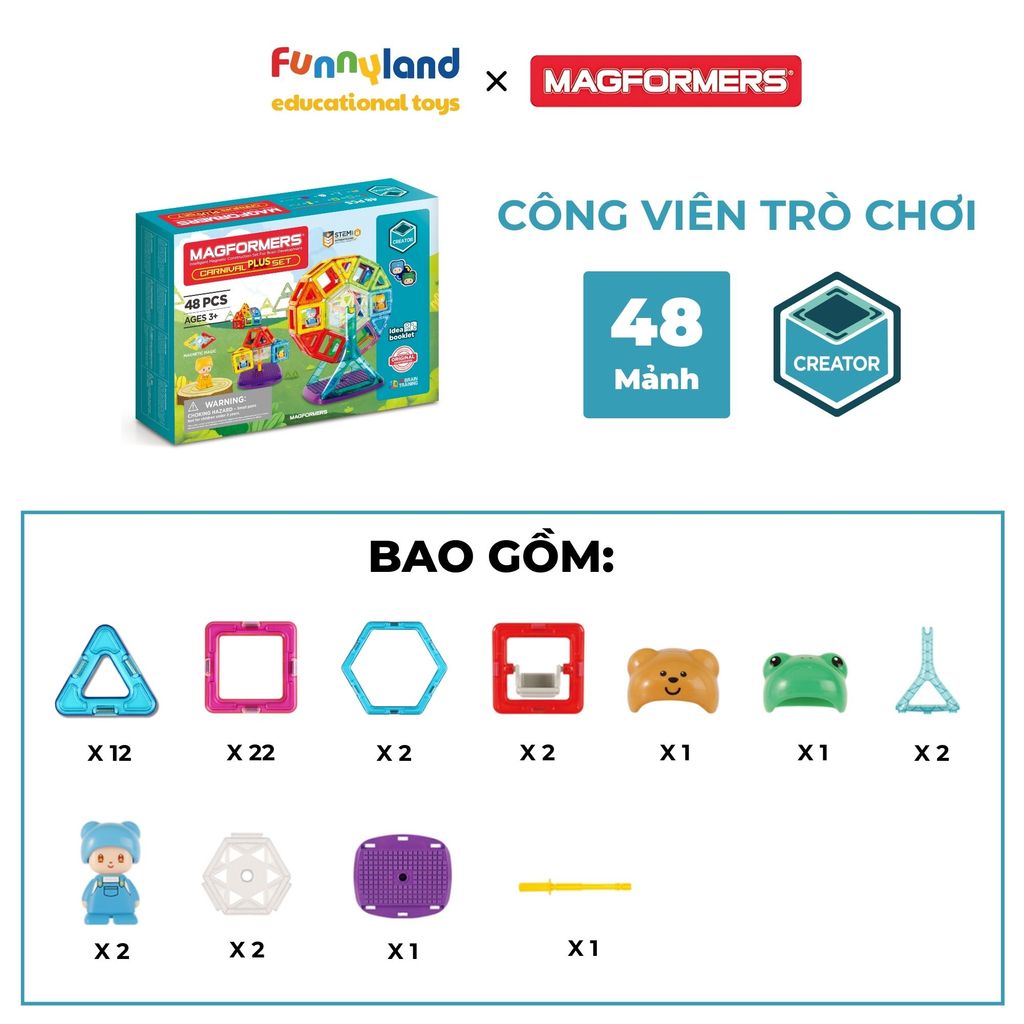 Magformers - Bộ Công Viên Trò Chơi 48 Mảnh