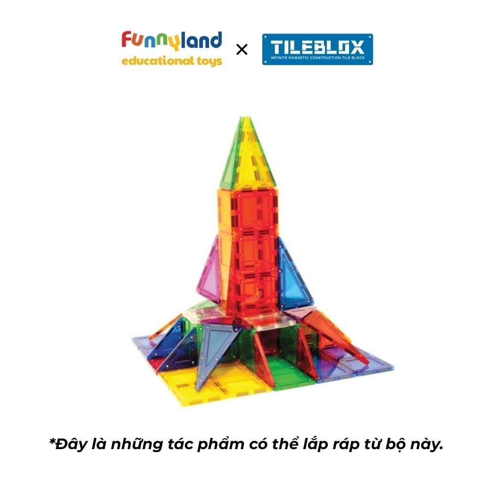 Đồ chơi xếp hình nam châm Hàn Quốc TILEBLOX Rainbow 104pc set
