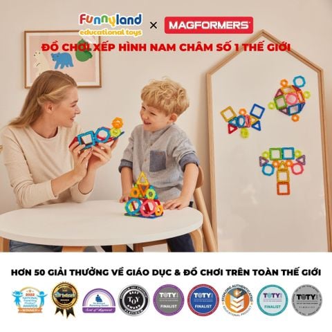 Đồ chơi xếp hình nam châm Hàn Quốc Magformers Bộ thử thách 14 mảnh