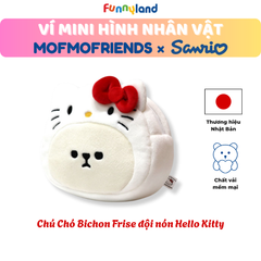 Chú Chó Bichon Frise đội nón Hello Kitty - Ví Mini hình nhân vật