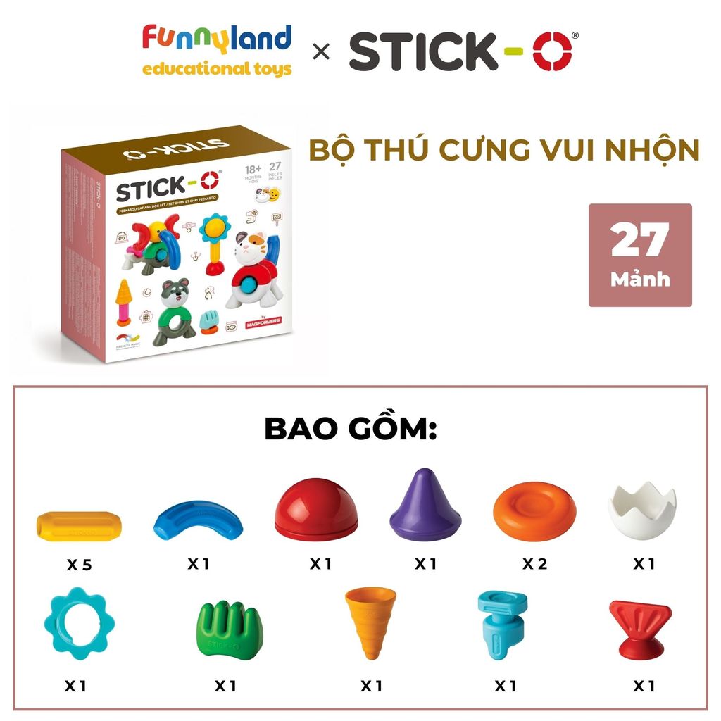 Stick-O - Bộ chơi ú oà chủ đề chó mèo Stick-O