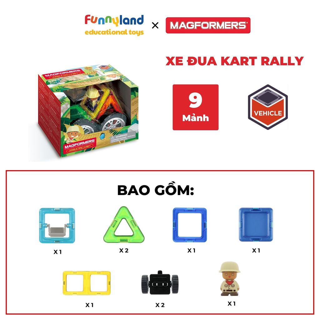 Magformers - Bộ Xe Thám Hiểm Jungle Rally (Kèm Nhân Vật)