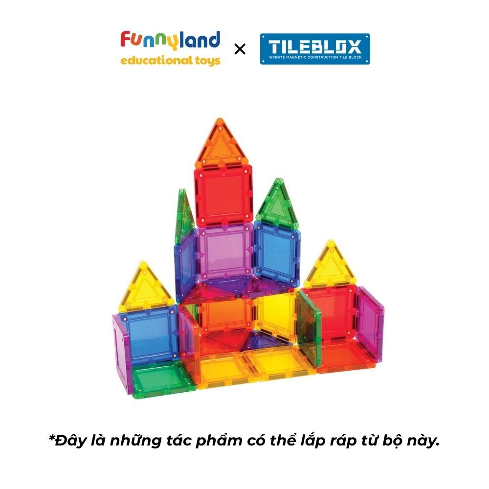 Đồ chơi xếp hình nam châm Hàn Quốc TILEBLOX Rainbow 30 mảnh