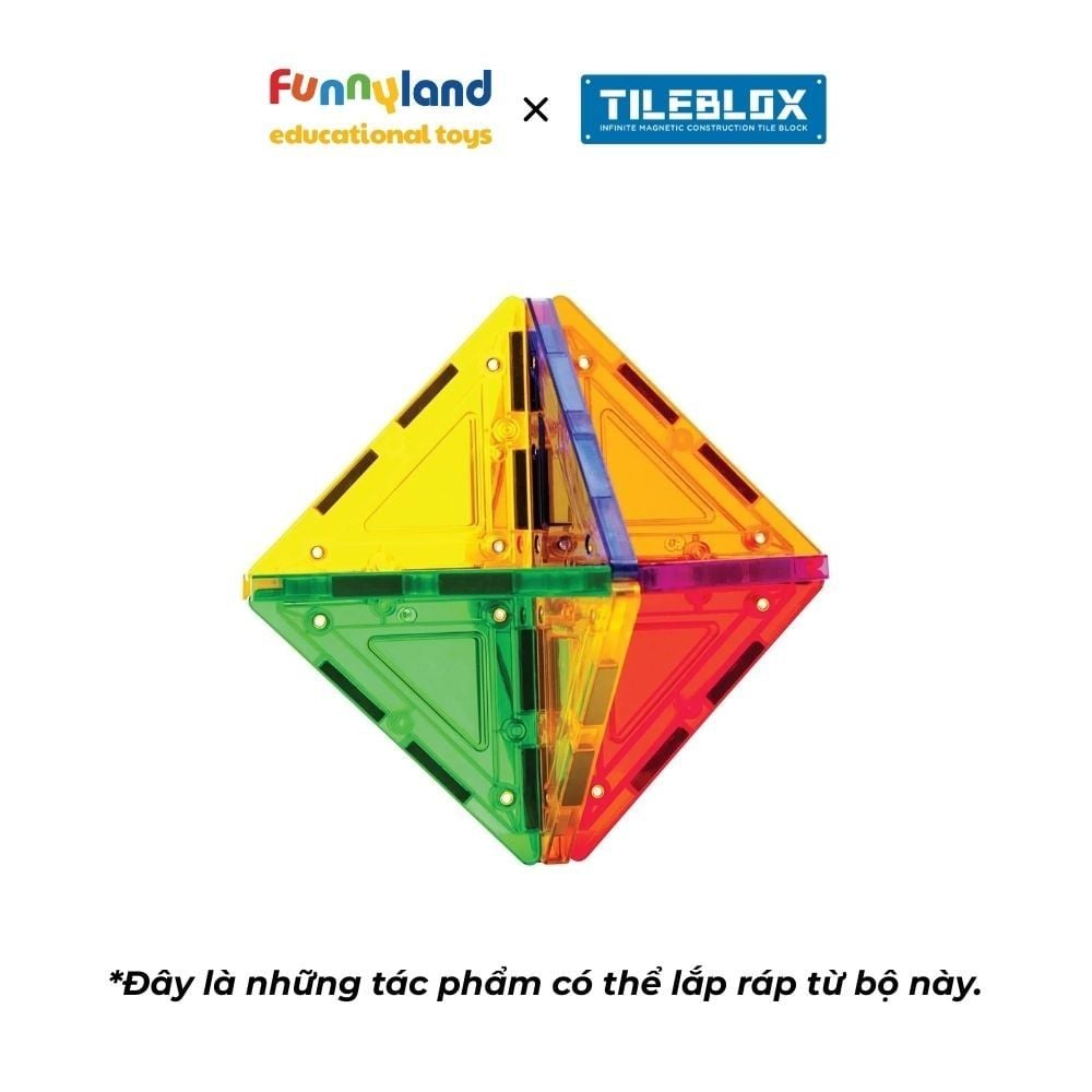 Đồ chơi xếp hình nam châm Hàn Quốc TILEBLOX Rainbow 104pc set