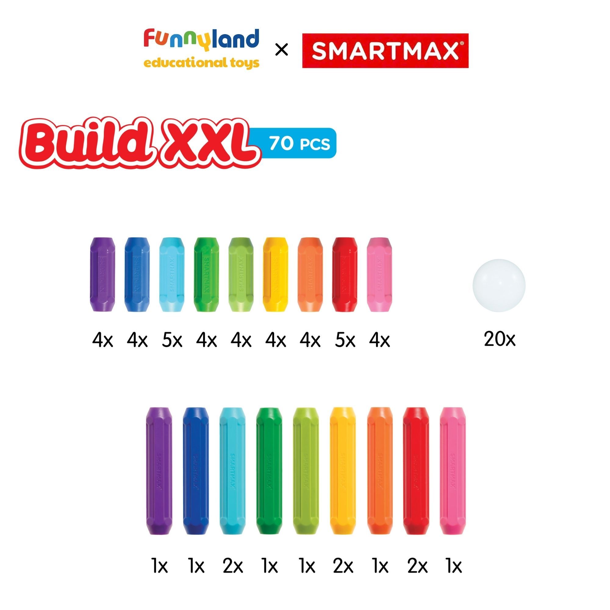 Đồ Chơi Thông Minh Bộ Xây Dựng XXL (70 pcs) SmartMax