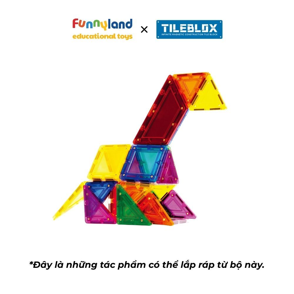 Đồ chơi xếp hình nam châm Hàn Quốc TILEBLOX Rainbow 60 mảnh