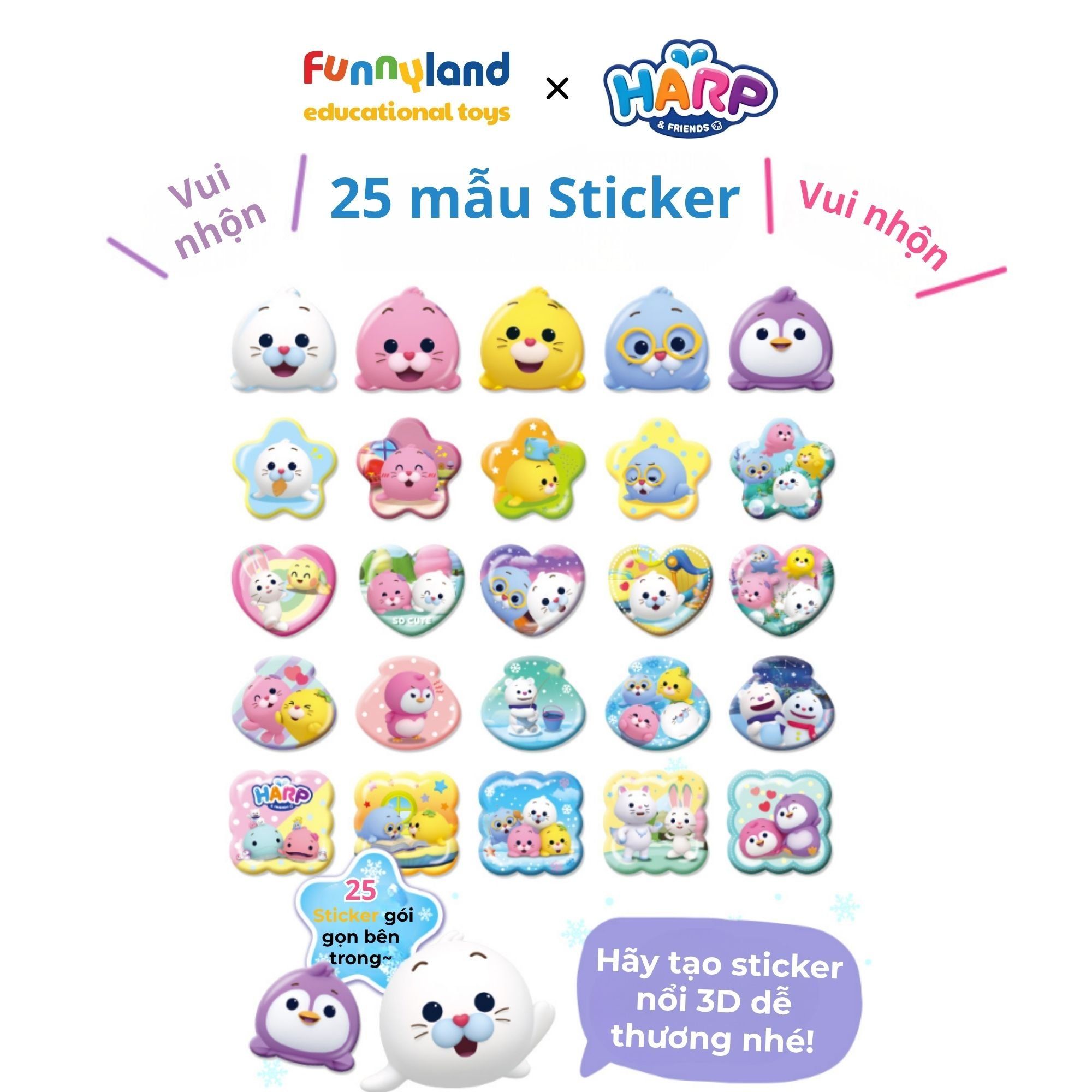 Bộ thiết kế Sticker 3D độc đáo Harp