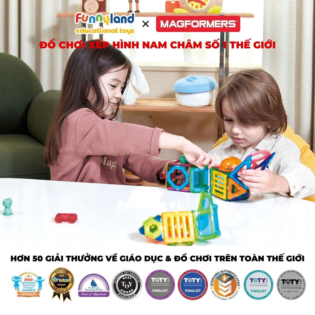 Đồ chơi xếp hình nam châm Hàn Quốc Magformers Bộ Vùng Đất Kỳ Ảo 31 chi tiết