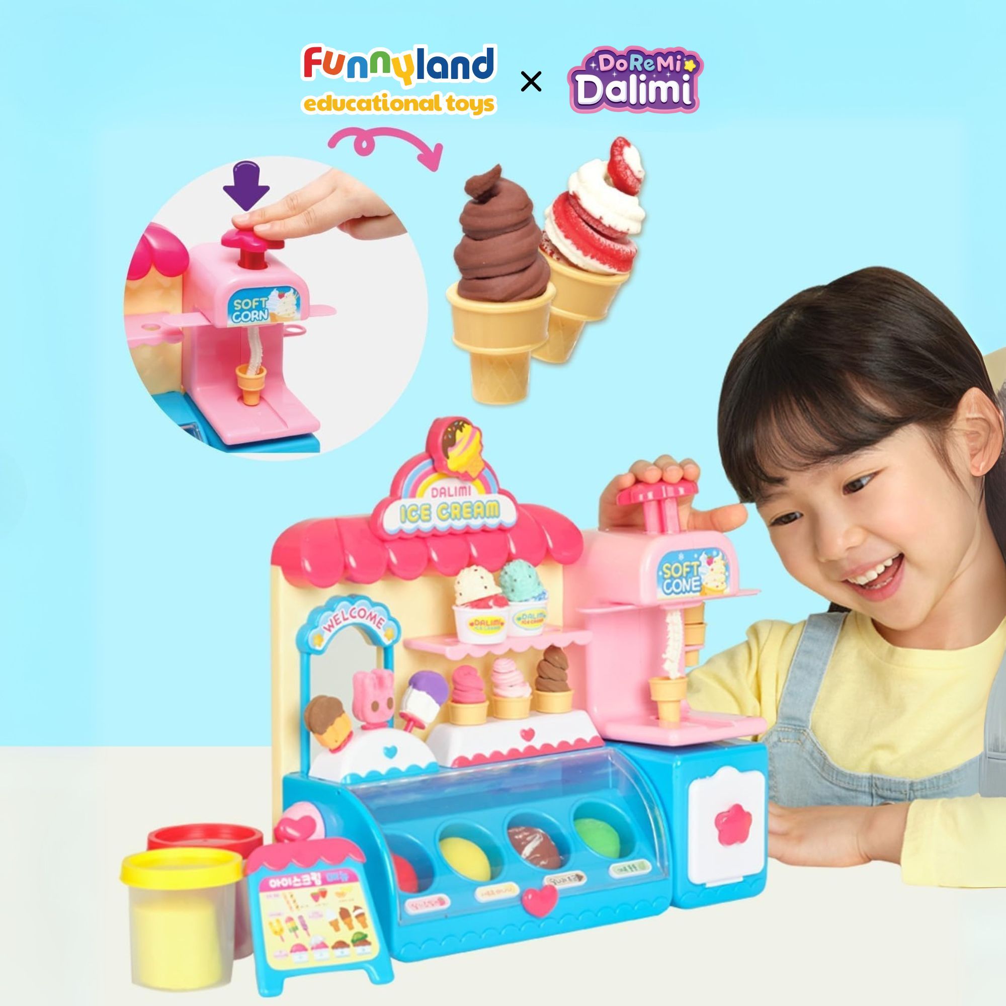 Bộ tiệm kem Dalimi kèm đất nặn