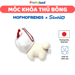 Móc Khóa Thú Bông - Thú Bông Chó Bichon Frise đội mũ Hello Kitty