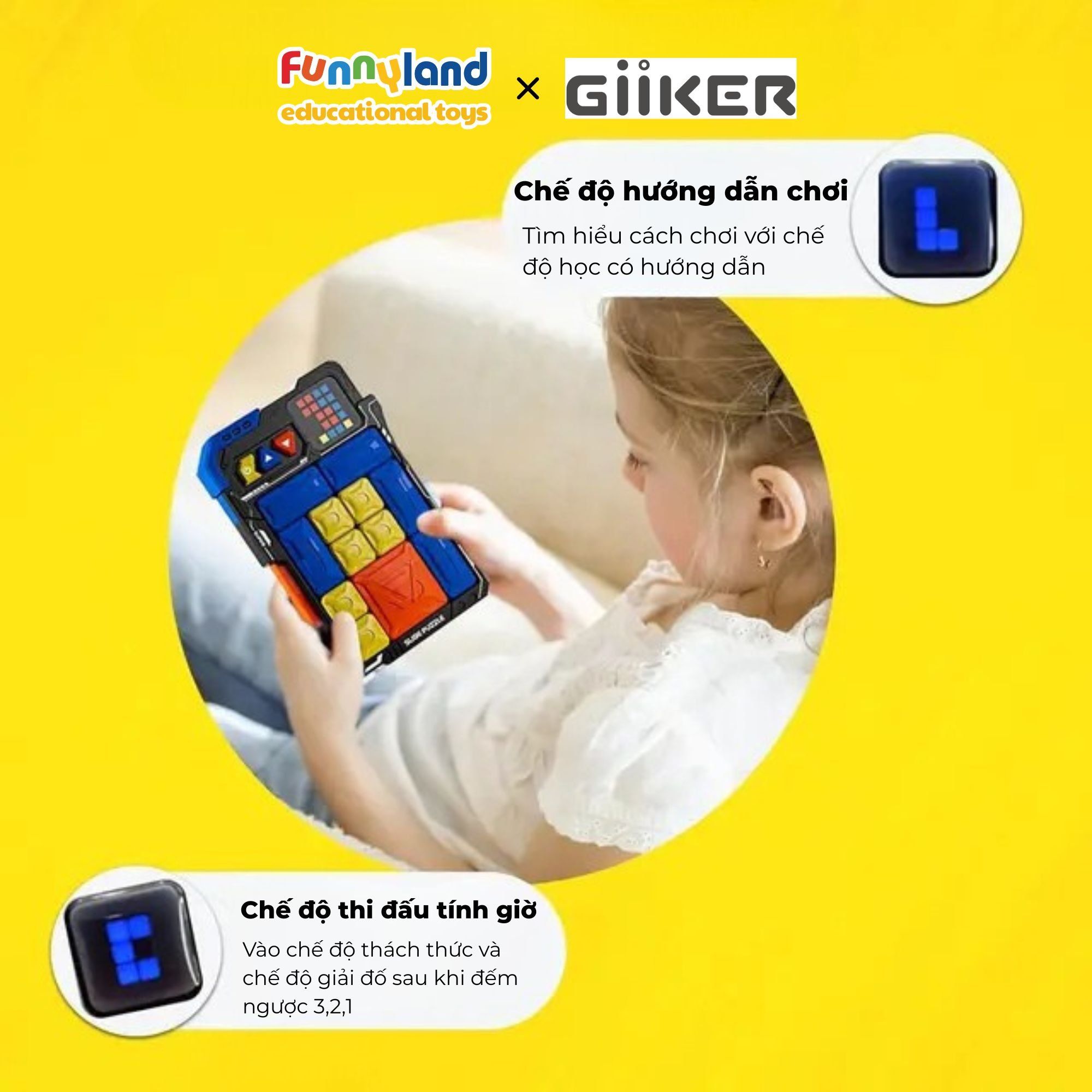 Đồ chơi xếp hình nam châm cảm ứng thông minh Giiker Super Slide Black