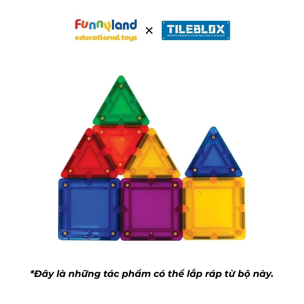 Đồ chơi xếp hình nam châm Hàn Quốc TILEBLOX Rainbow 30 mảnh