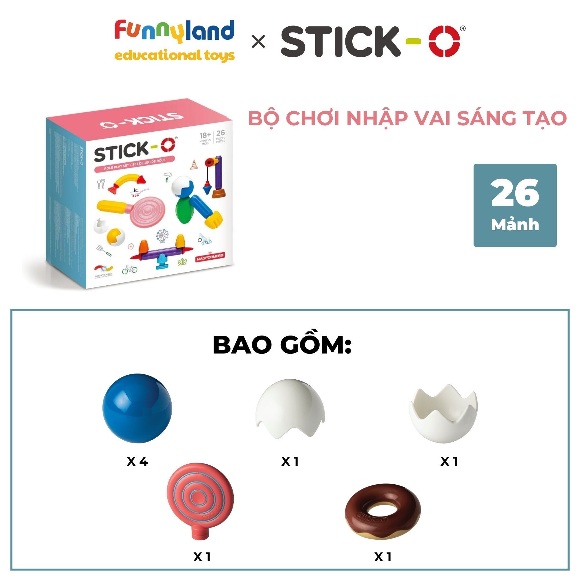 Đồ chơi xếp hình nam châm Hàn Quốc Stick-O ROLE PLAY SET