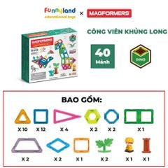 Đồ chơi xếp hình nam châm Hàn Quốc Magformers Công viên khủng long 40 mảnh