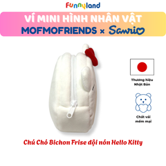 Chú Chó Bichon Frise đội nón Hello Kitty - Ví Mini hình nhân vật
