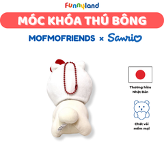 Móc Khóa Thú Bông - Thú Bông Chó Bichon Frise đội mũ Hello Kitty