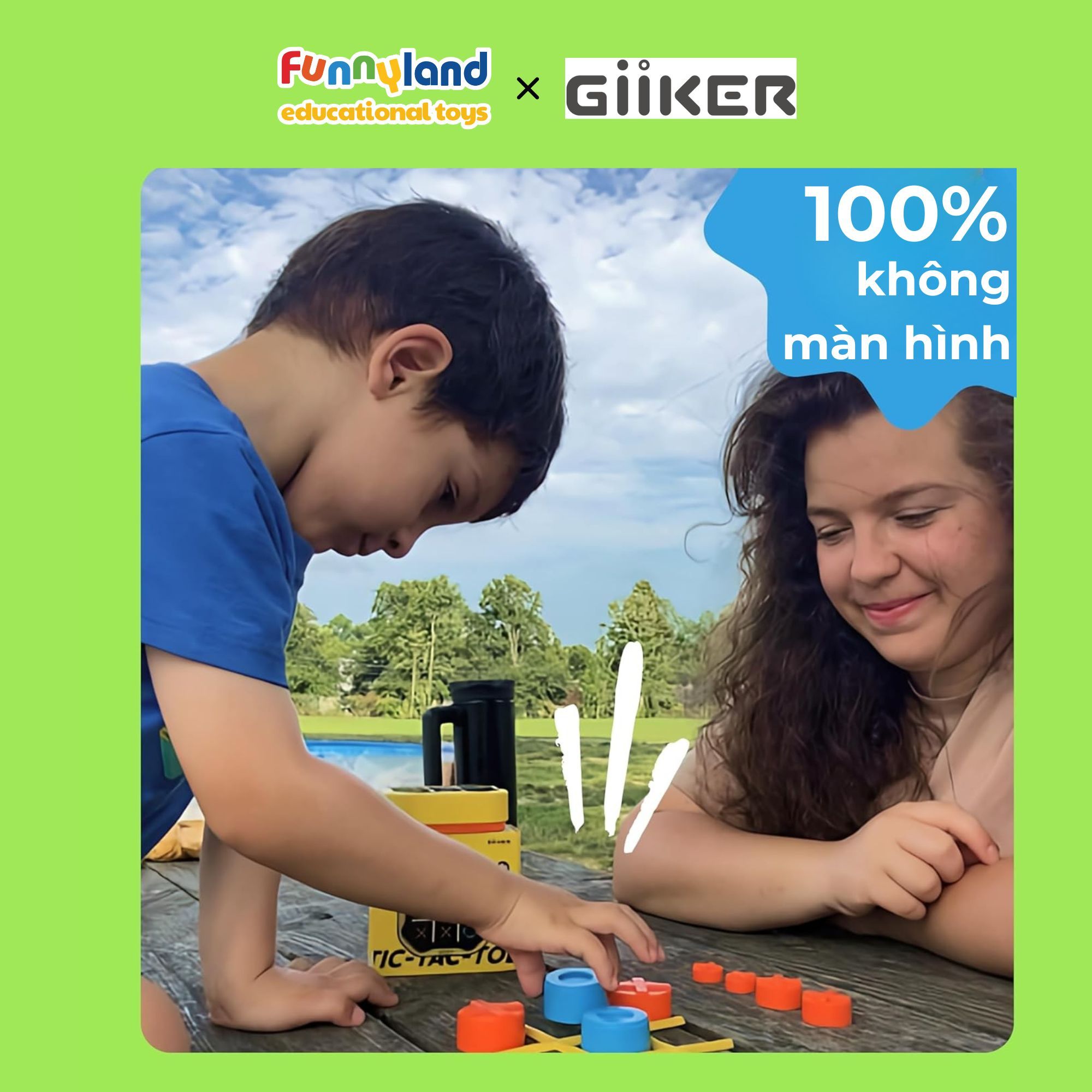 Đồ chơi thông minh Giiker Tic-Tac-Toe Bolt Green