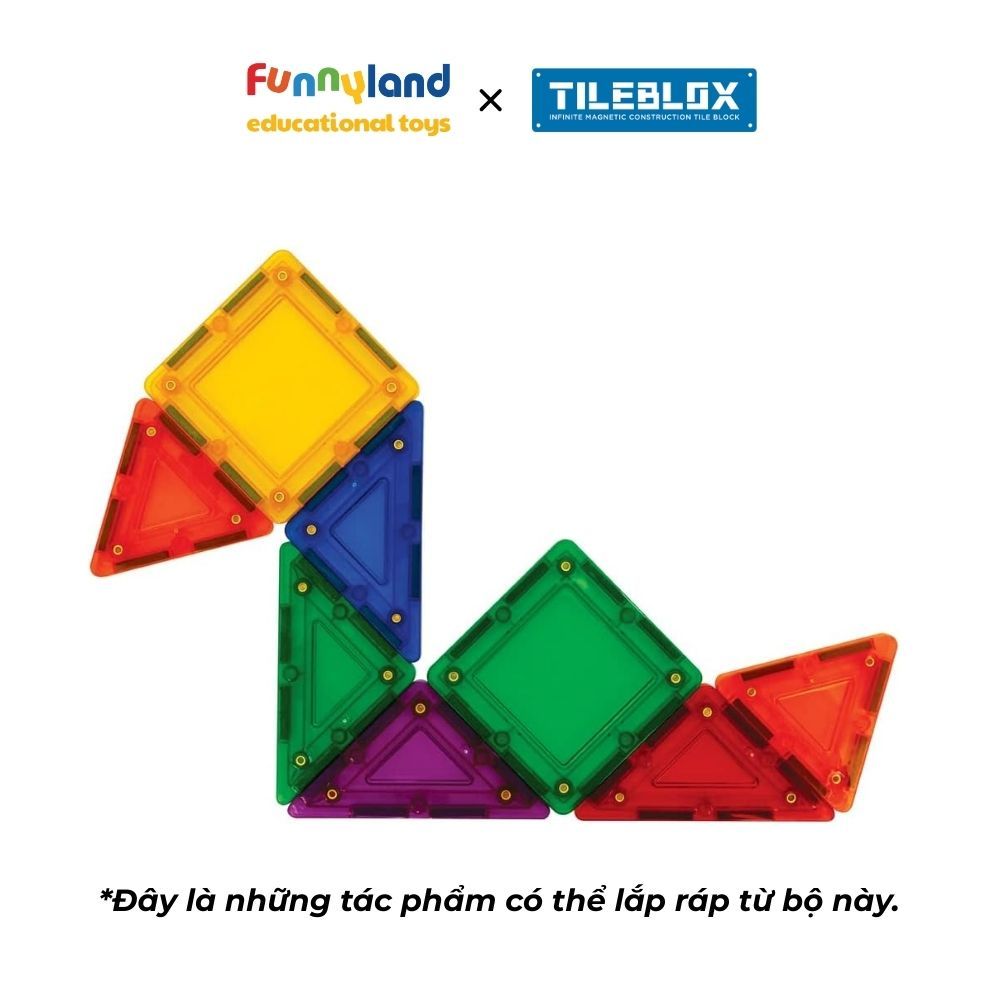 Đồ chơi xếp hình nam châm Hàn Quốc TILEBLOX Rainbow 42pc
