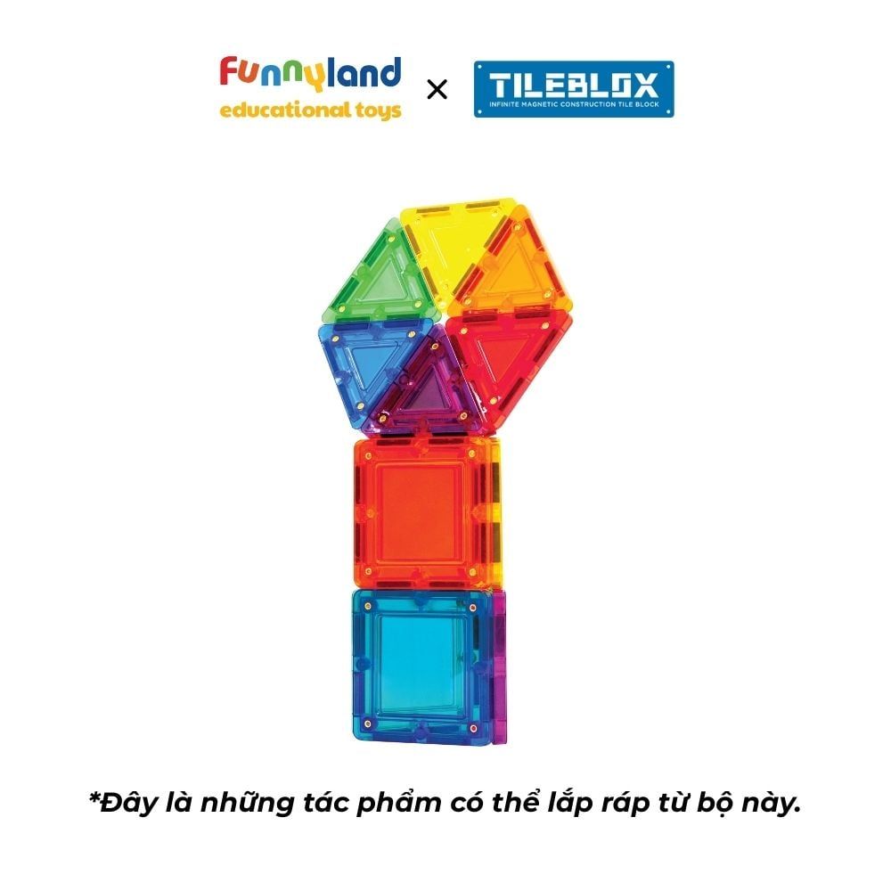 Đồ chơi xếp hình nam châm Hàn Quốc TILEBLOX Rainbow 14pc set