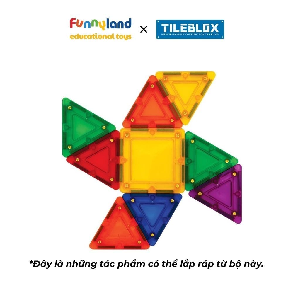 Đồ chơi xếp hình nam châm Hàn Quốc TILEBLOX Rainbow 20pc