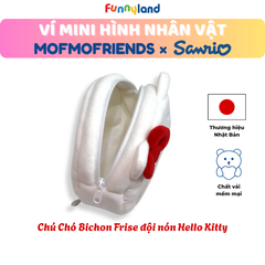 Chú Chó Bichon Frise đội nón Hello Kitty - Ví Mini hình nhân vật