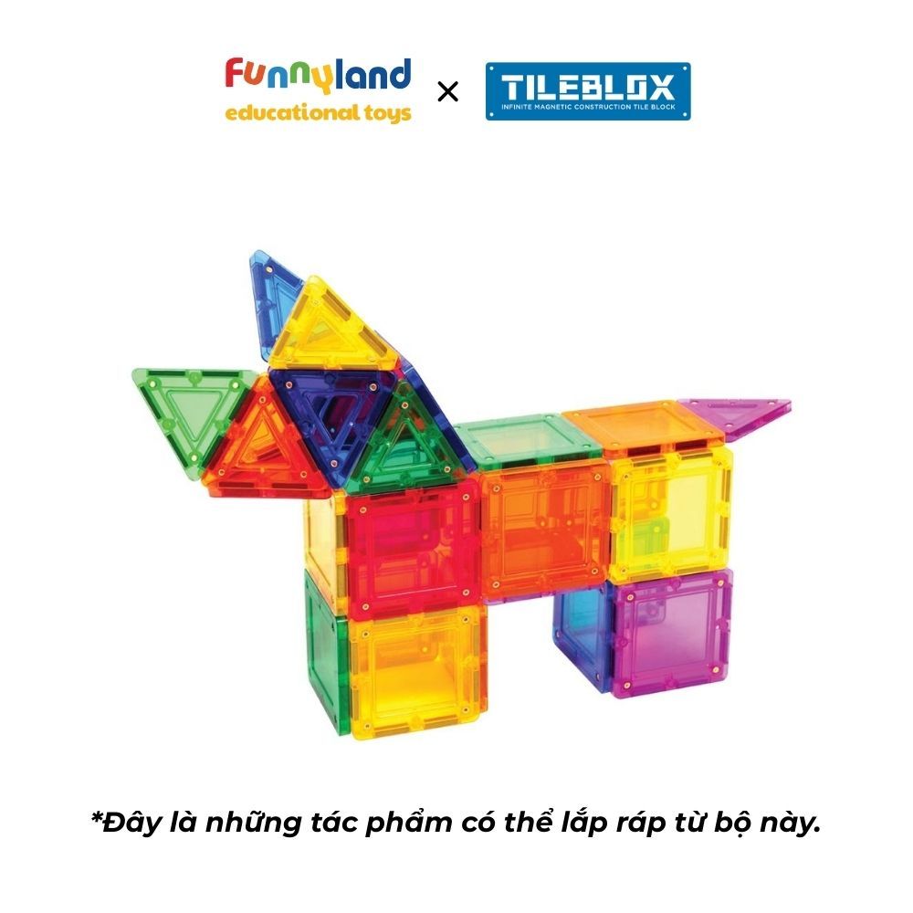 Đồ chơi xếp hình nam châm Hàn Quốc TILEBLOX Rainbow 30 mảnh