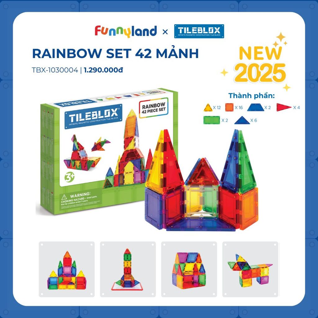 Bộ Tileblox Cầu vồng 42 chi tiết