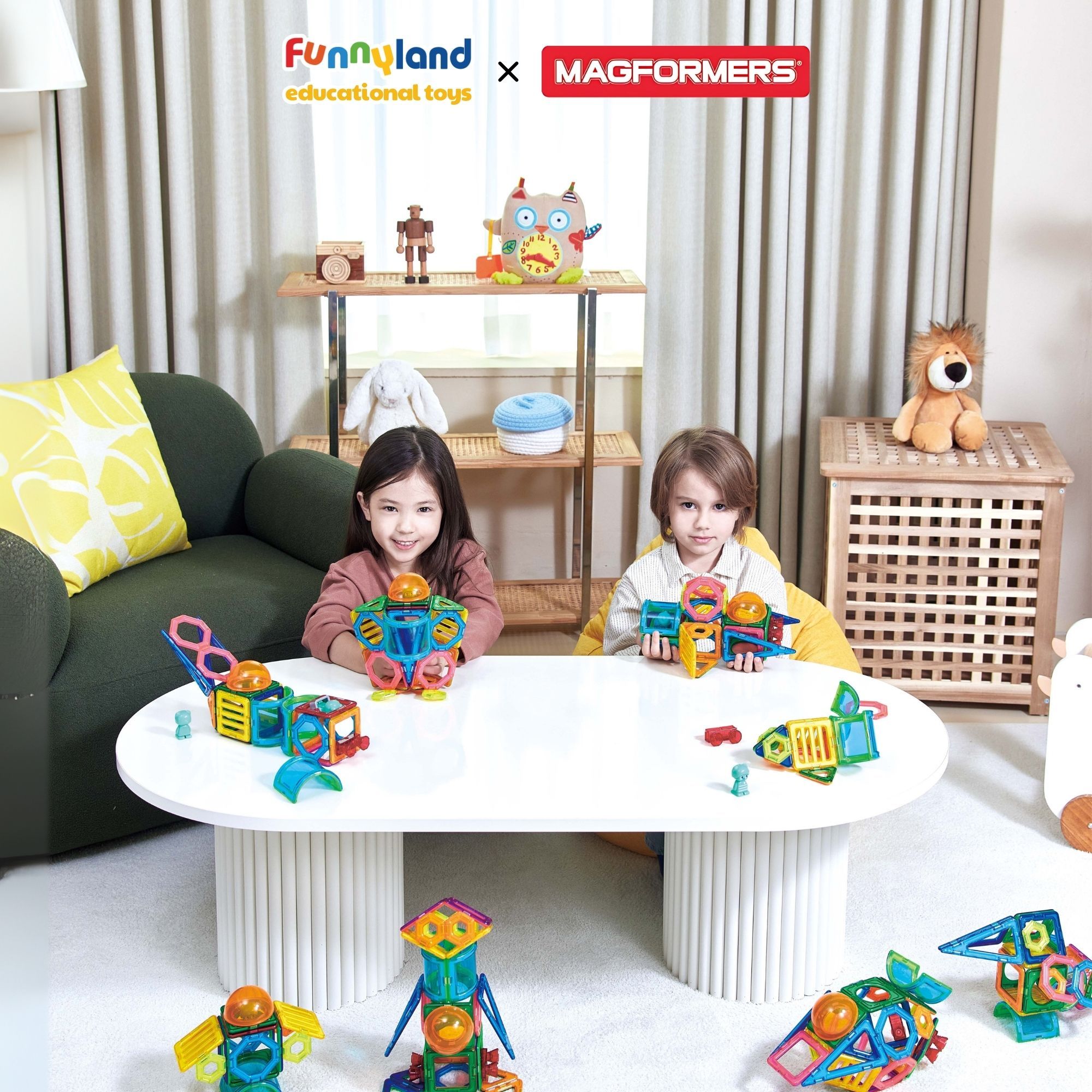 Đồ chơi xếp hình nam châm Hàn Quốc Magformers Bộ Vùng Đất Kỳ Ảo 31 chi tiết