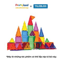 Đồ chơi xếp hình nam châm Hàn Quốc TILEBLOX Rainbow 60pc