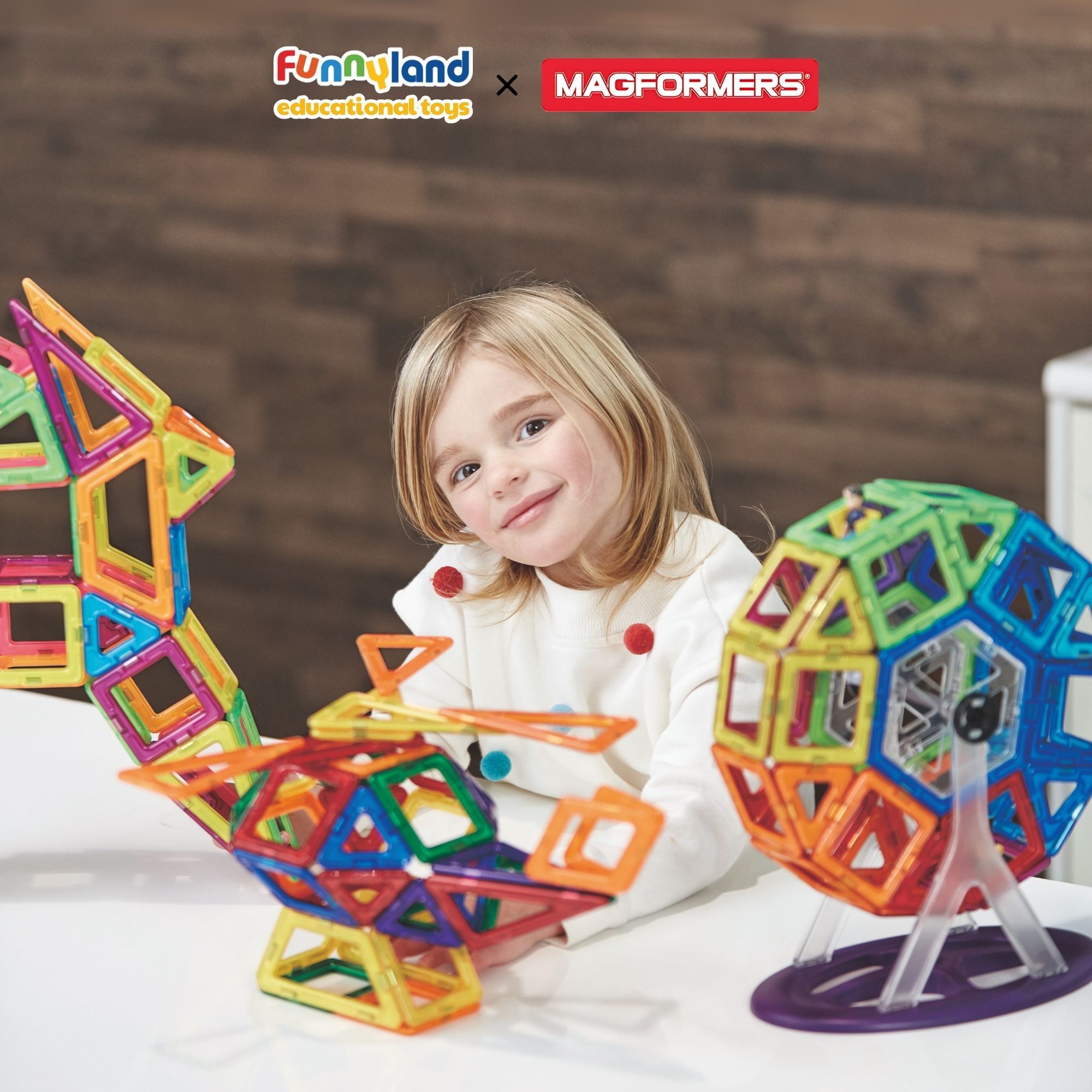 Đồ chơi xếp hình nam châm Hàn Quốc Magformers sáng tạo 60 mảnh