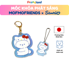 Chú Chó Bichon Frise đội nón Hello Kitty - Móc Khóa Phát Sáng