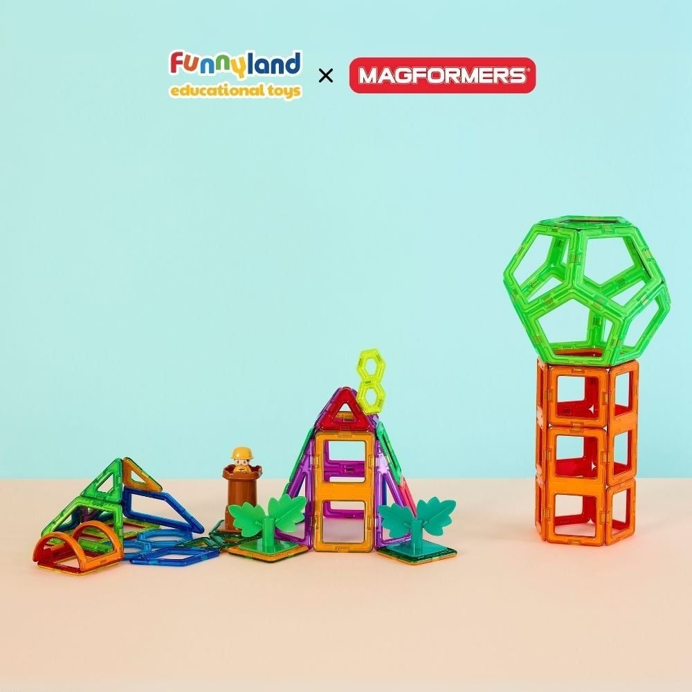 Đồ chơi xếp hình nam châm Hàn Quốc Magformers Công viên khủng long 40 mảnh