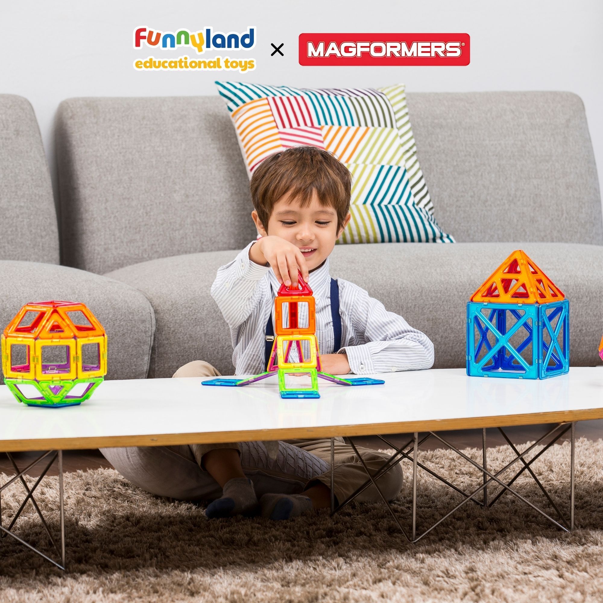 Đồ chơi xếp hình nam châm Hàn Quốc Magformers Bộ mở rộng 14 mảnh