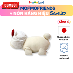 Chú Chó Bichon Frise Size S đội nón Hello Kitty - Thú Bông Mofmo Friends x Nón Hàng Hiệu Sanrio