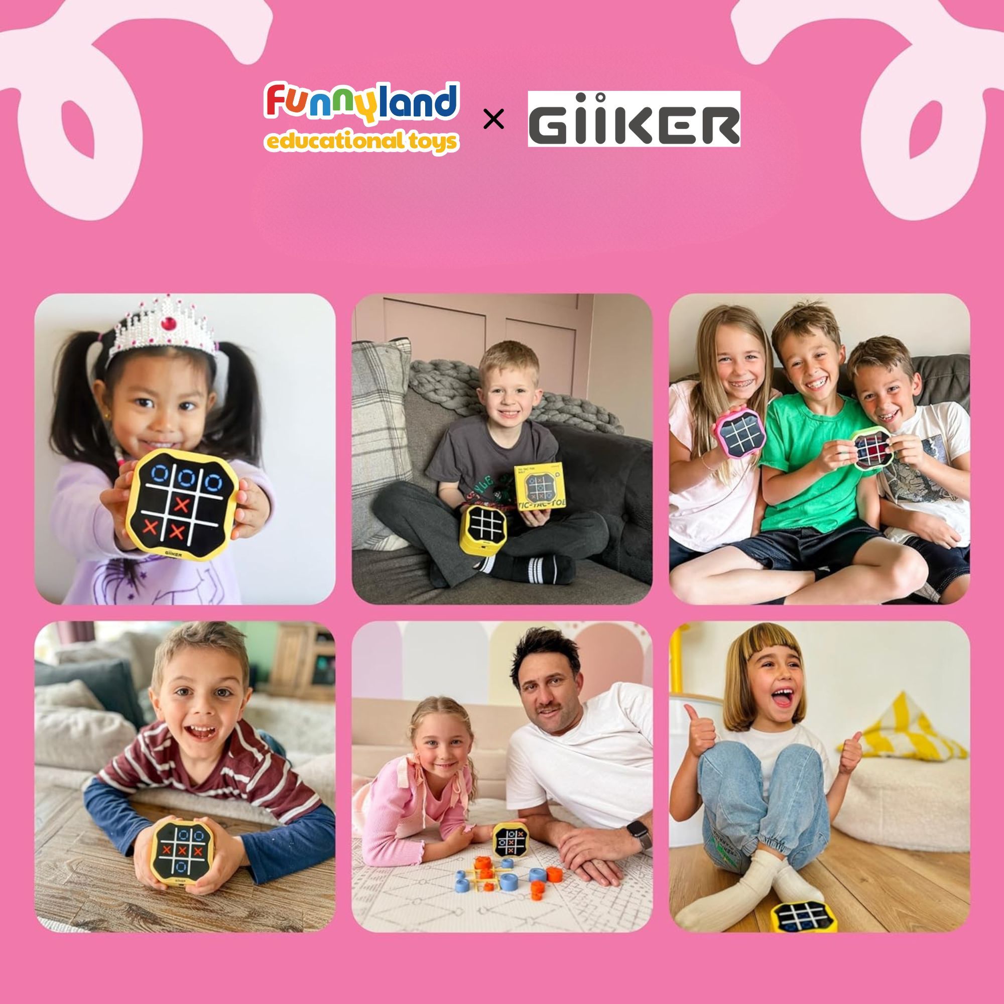 Đồ chơi thông minh Giiker Tic-Tac-Toe Bolt Pink