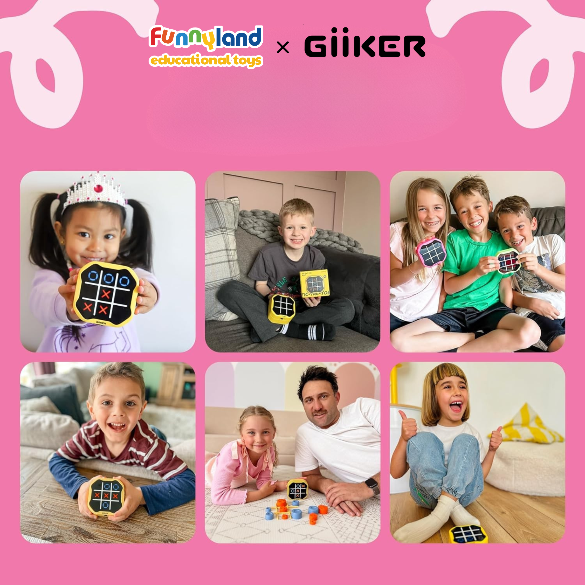 Đồ chơi thông minh Giiker Tic-Tac-Toe Bolt Pink