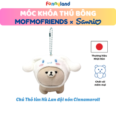 Chú Thỏ lùn Hà Lan độ nón Cinnamoroll - Móc Khóa Thú Bông