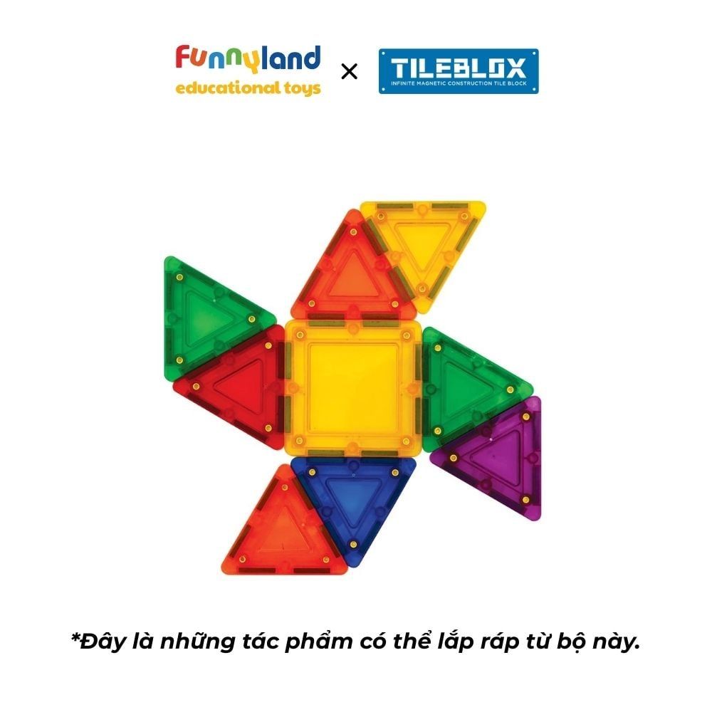 Đồ chơi xếp hình nam châm Hàn Quốc TILEBLOX Rainbow 30pc