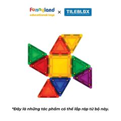 Đồ chơi xếp hình nam châm Hàn Quốc TILEBLOX Rainbow 30pc
