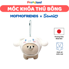 Móc Khóa Thú Bông - Thú Bông Thỏ lùn Hà Lan Netherland Dwarf Rabbit độ mũ Cinnamoroll