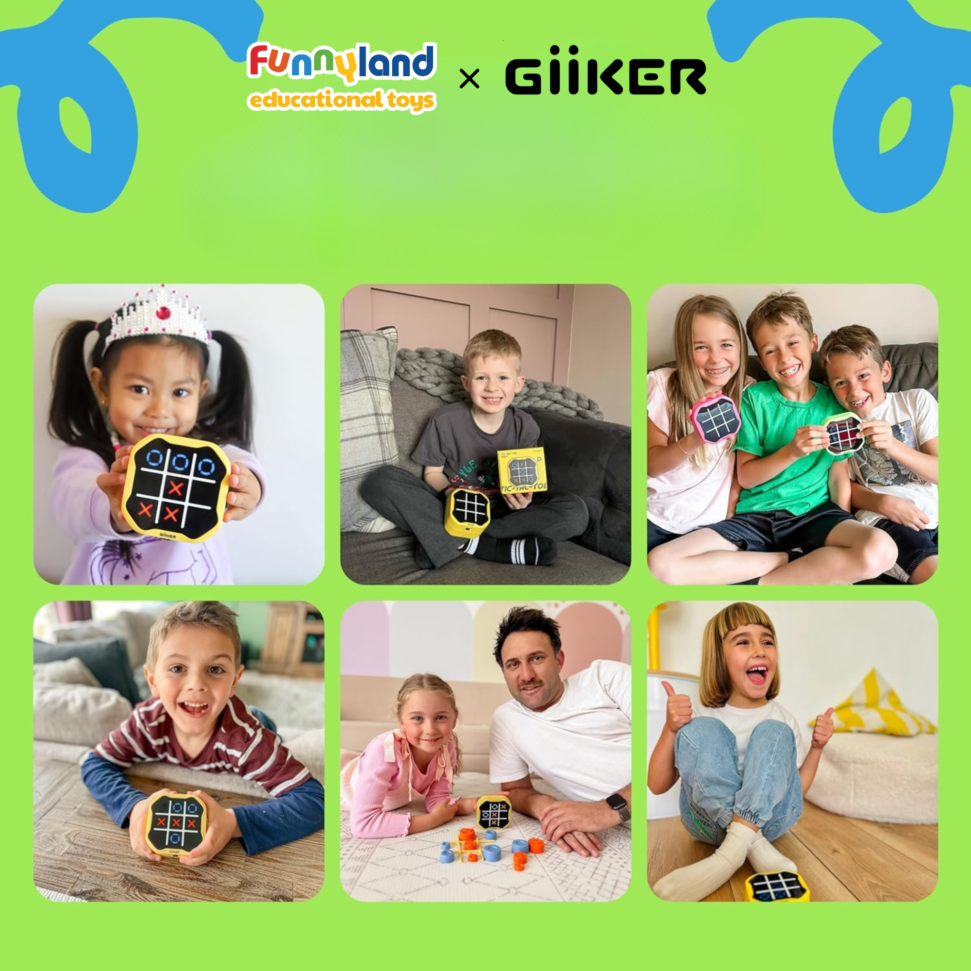 Đồ chơi thông minh Giiker Tic-Tac-Toe Bolt Green